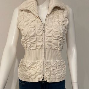WHBM Textured Sweater Vest, Cream Women's Size M